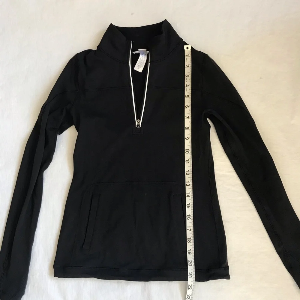 Ivivva Black Quarter Zip Long Sleeve Thumb Holes Jacket